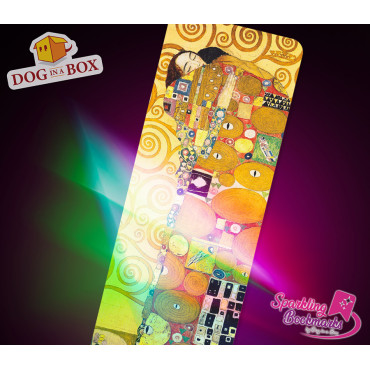 Klimt bookmark n.2 - metallic-holo effect bookmark, Gustav Klimt golden bookmark