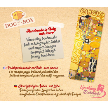 Klimt Lesezeichen nr.2 – Lesezeichen mit Metallic-Holo Effekt, goldenes Lesezeichen von Gustav Klimt