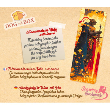Knight bookmark n.2 - metallic-holo effect bookmark, fantasy style