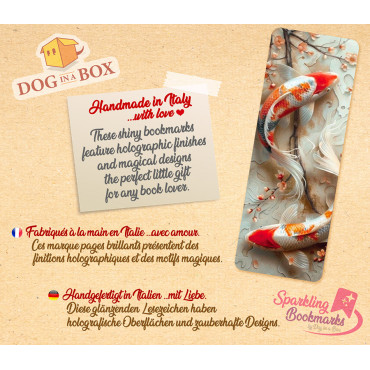 Koi carp bookmark n.2 - metallic-holo effect bookmark, Japanese style
