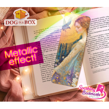 Lady and Gold n.1 - metallic-holo effect bookmark, fantasy style