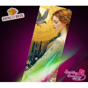 Dame und Gold nr.1 - Lesezeichen mit Metallic-Holo Effekt, Fantasy Stil