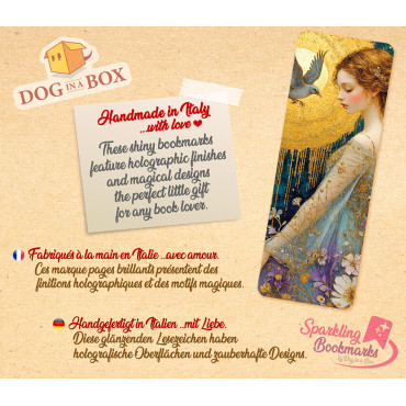 Donna e Oro n.1 - segnalibro effetto metallizzato-olografico, stile fantasy