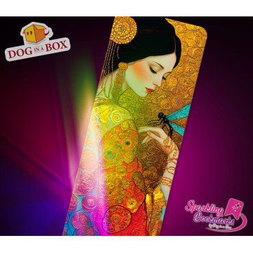 Donna e Oro n.2 - segnalibro effetto metallizzato-olografico, stile fantasy