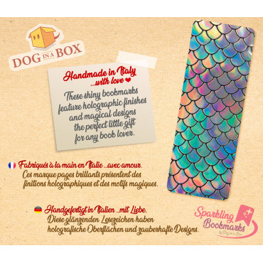 Marque-page sirène n.2 - marque-page effet métallisé-holo, queue de sirène
