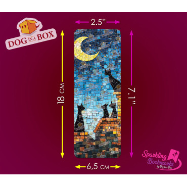 Mosaic cat bookmark n.2 - metallic-holo effect bookmark, gift idea for cat lovers