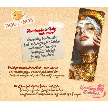 Marque-page Reine n.1 - marque-page effet métallisé-holo, marque-page fantaisie doré
