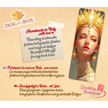 Marque-page Reine n.2 - marque-page effet métallisé-holo, marque-page fantaisie doré