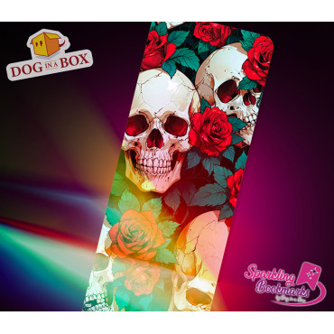 Dia de Los muertos bookmark n.1 - metallic-holo effect bookmark, skulls bookmark