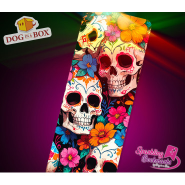 Segnalibro Dia de Los Muertos n.2 - segnalibro effetto olografico metallico, segnalibro teschi