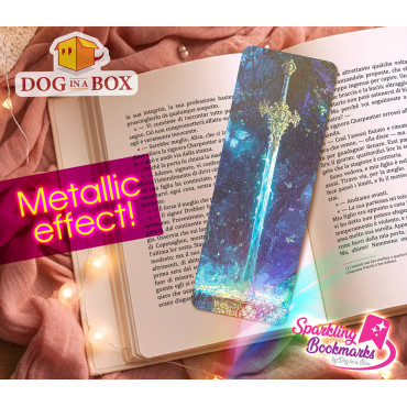 Sword bookmark n.1 - metallic-holo effect bookmark, D&D fantasy bookmark