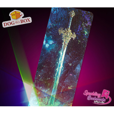 Sword bookmark n.1 - metallic-holo effect bookmark, D&D fantasy bookmark