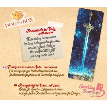 Sword bookmark n.1 - metallic-holo effect bookmark, D&D fantasy bookmark