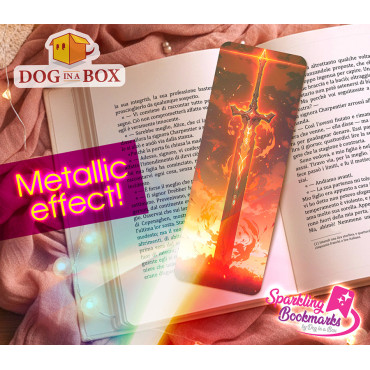 Sword bookmark n.2 - metallic-holo effect bookmark, D&D fantasy bookmark
