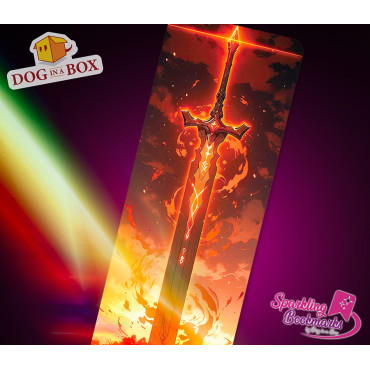 Schwert Lesezeichen nr.2 - Lesezeichen mit Metallic-Holo Effekt, D&D Fantasy Lesezeichen