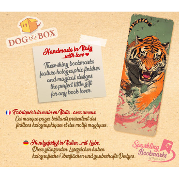 Marque-page Tigre n.1 - Marque-page effet métallisé-holo, style japonais