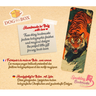 Marque-page Tigre n.2 - Marque-page effet métallisé-holo, style japonais