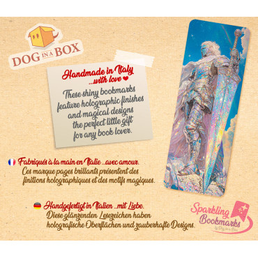 Warrior bookmark n.2 - metallic-holo effect bookmark, fantasy style