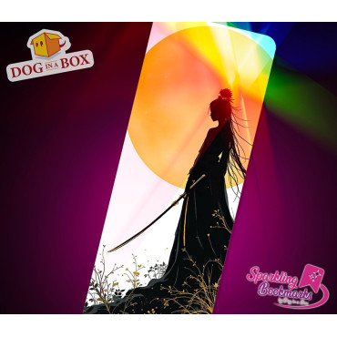 Warrior lady bookmark n.1 - metallic-holo effect bookmark, Japanese style
