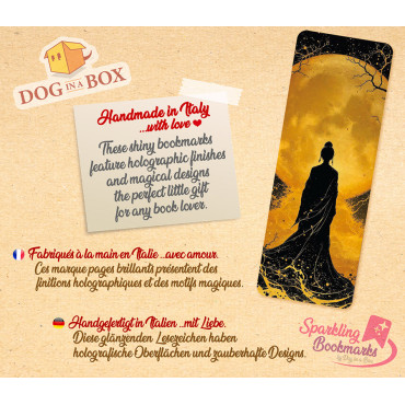 Warrior lady bookmark n.4 - metallic-holo effect bookmark, Japanese style