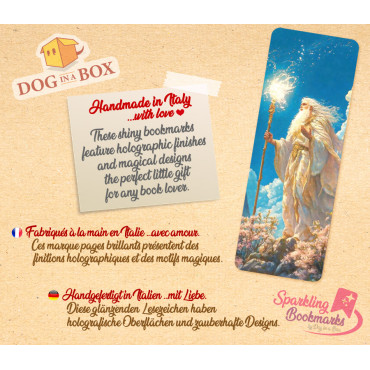 Wizard bookmark n.1 - metallic-holo effect bookmark, D&D sorcerer fantasy style