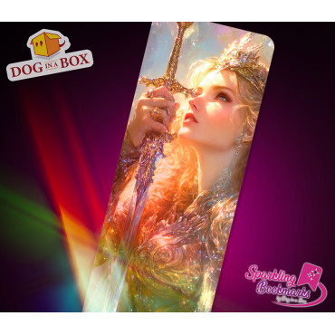Warrior lady bookmark n.5 - metallic-holo effect bookmark, Japanese style