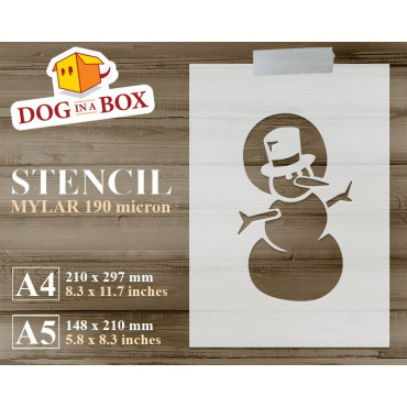 Snowman stencil n.2 - Reusable christmas stencil for wood signs, windows decor and walls
