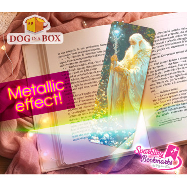 Wizard bookmark n.2 - metallic-holo effect bookmark, D&D sorcerer fantasy style