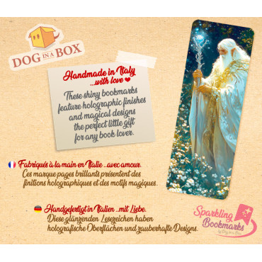 Wizard bookmark n.2 - metallic-holo effect bookmark, D&D sorcerer fantasy style