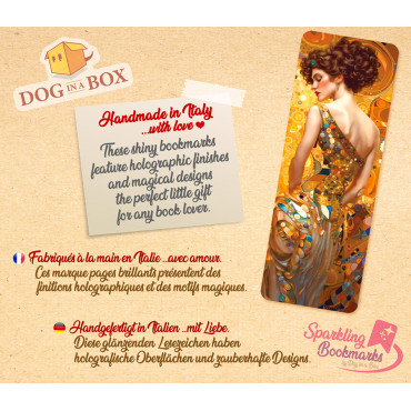 Marque-page Femme en or n.2 - marque-page effet métallisé-holo, marque-page doré style Klimt