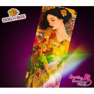 Marque-page Femme en or n.9 - marque-page effet métallisé-holo, marque-page doré style Klimt