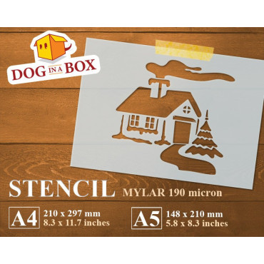 Christmas house stencil - Reusable christmas stencil for wood signs, windows decor and walls