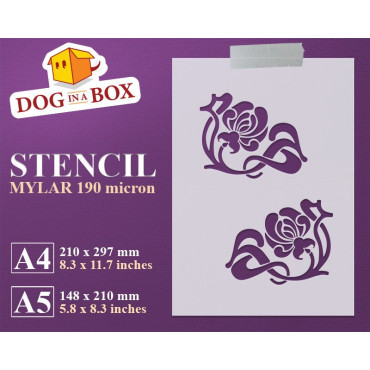 Flower corner stencil - Reusable floral stencil for cake, wedding cakes, wall decors and wood signs