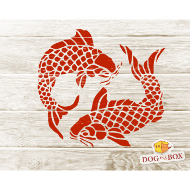 Koi Schablone Nr. 8 - Wiederverwendbare Koi-Karpfen-Schablone für Holzschilder, Wanddekoration und Stoff