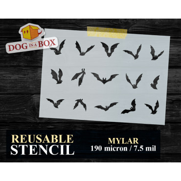 Bats stencil n.1 - Reusable...
