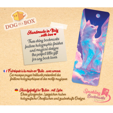 Cat bookmark n.3 - metallic-holo effect bookmark, gift idea for cat lovers
