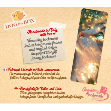 Cat bookmark n.4 - metallic-holo effect bookmark, gift idea for cat lovers