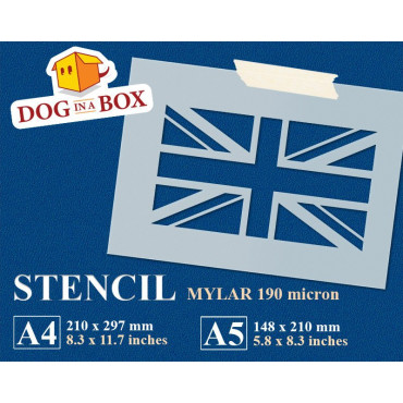 UK flag stencil - United Kingdom stencil for wall painting, wood sings, fabrics decor. Reusable and durable.