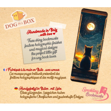 Marque-page chat n.5 - marque-page effet métallisé-holo, idée cadeau pour les amoureux des chats