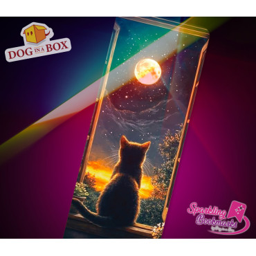 Katzen Lesezeichen nr.5 - Lesezeichen mit Metallic-Holo Effekt, Geschenkidee für Katzenliebhaber