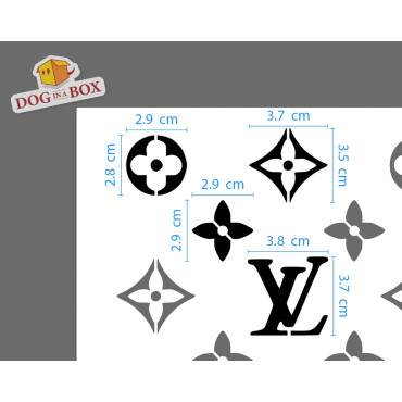 Louis Vuitton logo Schablone Nr. 4 – Modemarken logo schablone zum Malen auf Wänden, Stoffen und Kunststoff