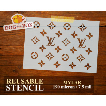 Louis Vuitton logo stencil n.3 - Fashion brand logo stencil for painting on walls, fabrics, plastic