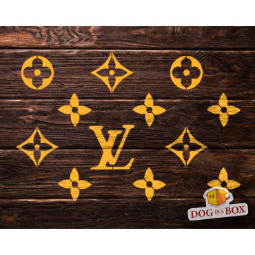 Louis Vuitton logo Schablone Nr. 5 – Modemarken logo schablone zum Malen auf Wänden, Stoffen und Kunststoff
