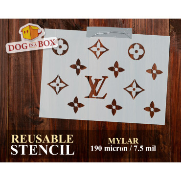 Stencil logo Louis Vuitton n.5 - Stencil marchio di moda per pittura su tessuti, pareti, plastica