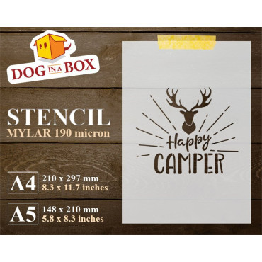 Happy Camper Schablone -...