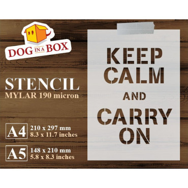 Keep Calm and Carry On stencil - English stencil to paint on walls, wood and fabrics. Reusable DIY stencil for wood signs.