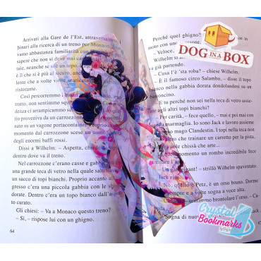 Anime Geisha Bookmark n.2 - Handmade Transparent Bookmark | Crystal, Stained Glass Effect | Japanese bookmark
