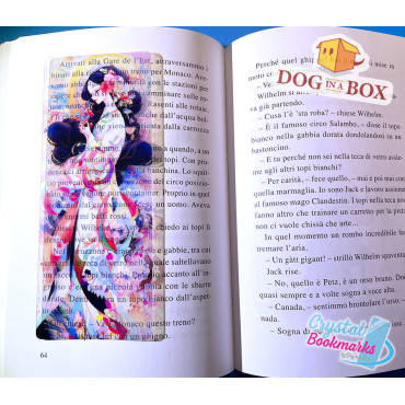 Anime Geisha Lesezeichen Nr. 2 – Handgemachtes transparentes Lesezeichen | Kristall, Buntglas Effekt | Japanisches Lesezeichen