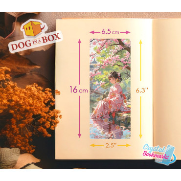 Marque-page Anime Geisha n.3 - Marque-page transparent fait main | Effet vitrail, cristal | Marque-page japonais