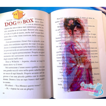 Marque-page Anime Geisha n.4 - Marque-page transparent fait main | Effet vitrail, cristal | Marque-page japonais